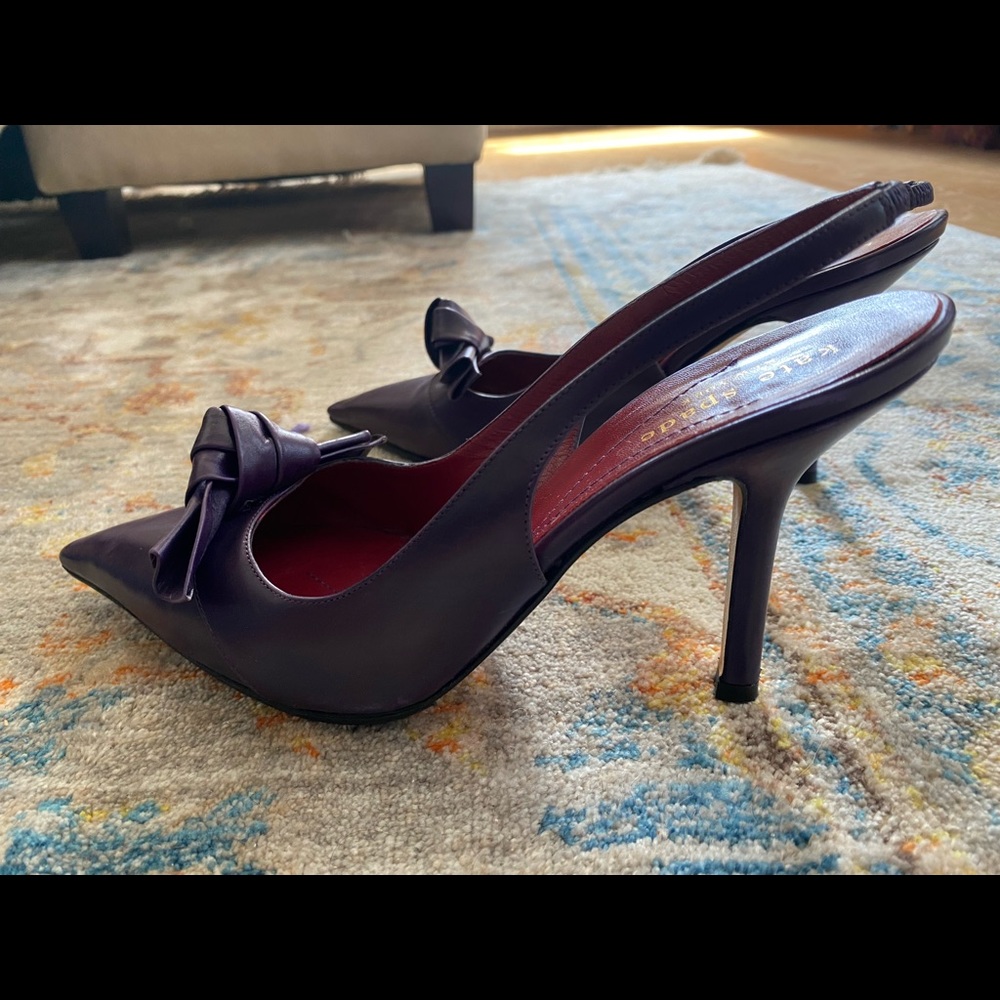 Kate Spade calf leather Glacial Slingback pump in Grape Purple - Picture 5 of 13